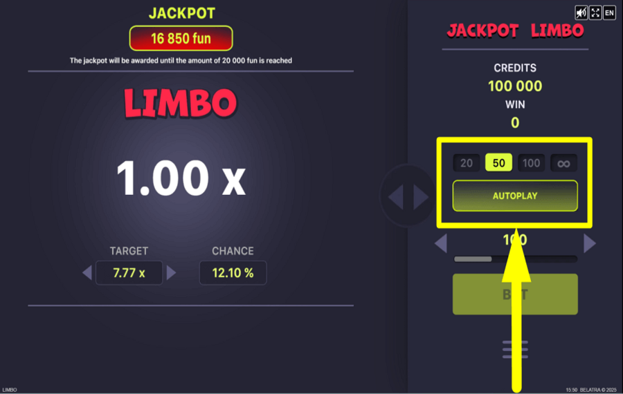 Jackpot Limbo ENABLE AUTOPLAY.