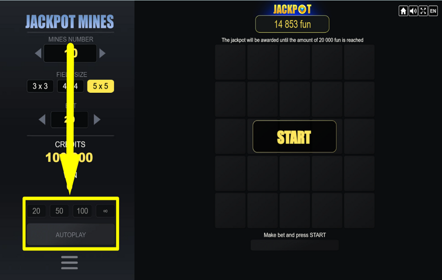 Jackpot Mines JOUEZ AU JEU AUTOMATIQUEMENT.