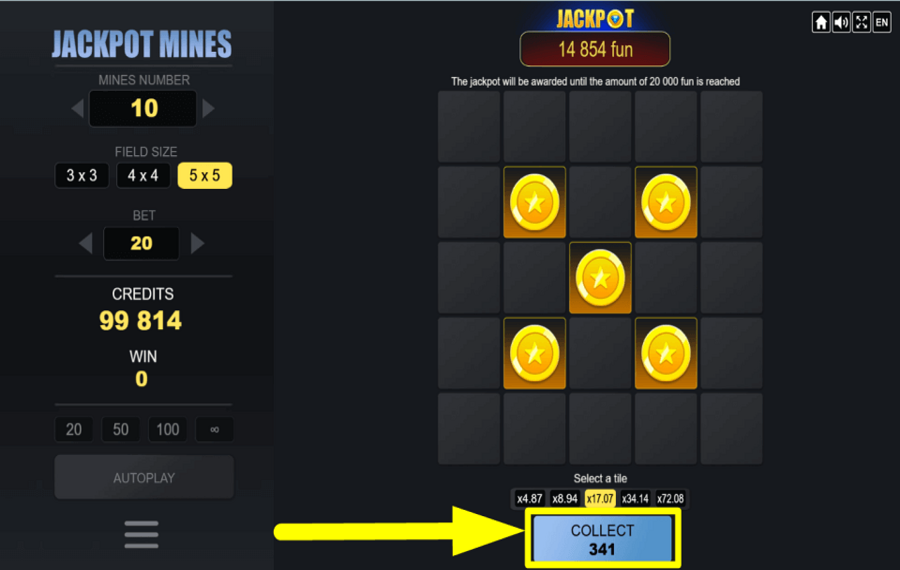 Jackpot Mines COLLECTEZ ET COUREZ.