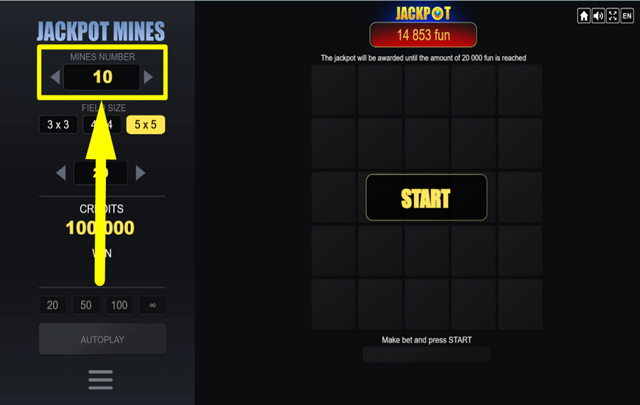 Jackpot Mines PLACEZ LES MINES.