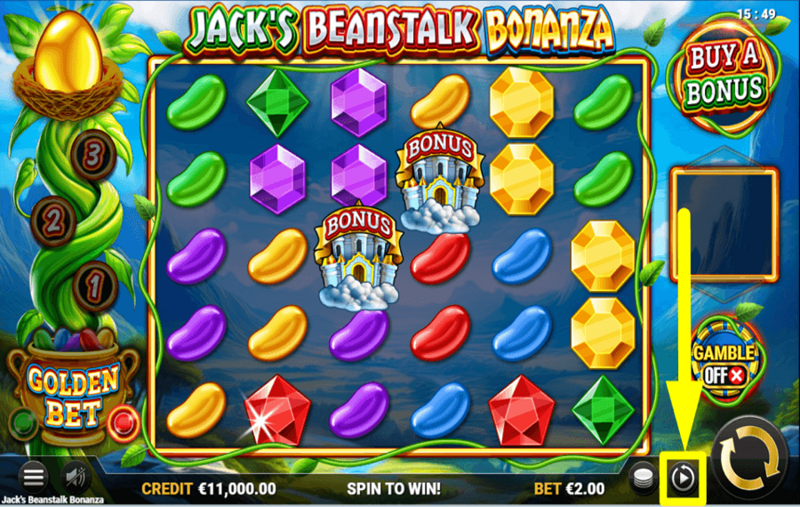 Jacks Beanstalk Bonanza ВКЛЮЧИТЬ АВТОВОСПРОИЗВЕДЕНИЕ.