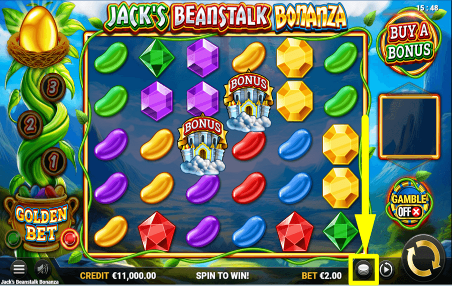 Jacks Beanstalk Bonanza ОТРЕГУЛИРОВАТЬ СТАВКУ.