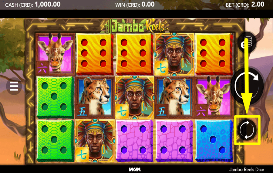 Jambo Reels Dice SPIN AUTOMATICALLY.