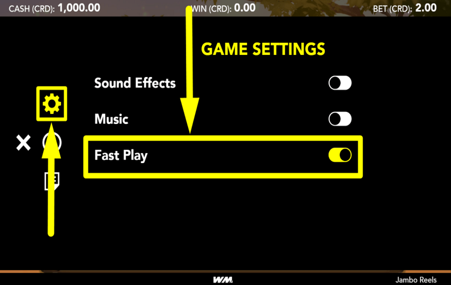 Jambo Reels CONTROL SPIN SPEED.