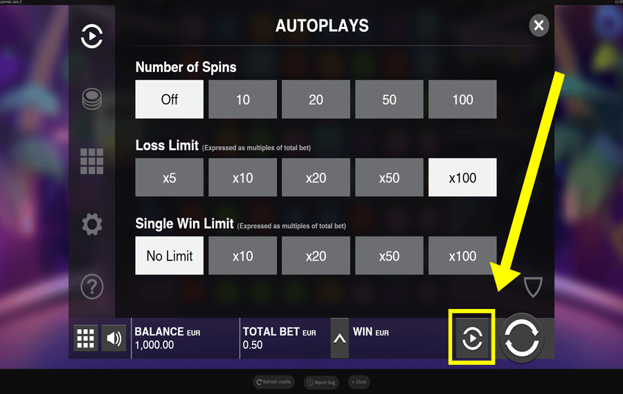 Jammin Jars 2 Использование дополнительной функции «Автозапуск».