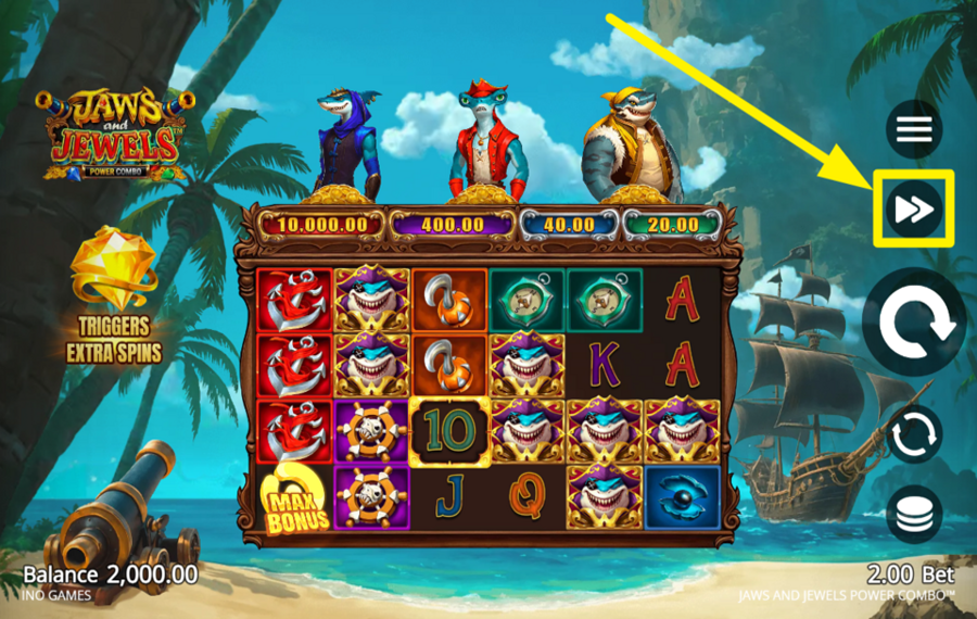 Jaws and Jewels Power Combo AUGMENTE LA VITESSE.