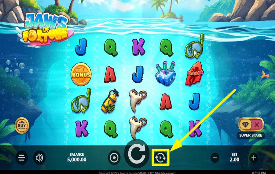 Jaws of Fortune ИСПОЛЬЗУЙТЕ ФУНКЦИЮ АВТОВОСПРОИЗВЕДЕНИЯ.