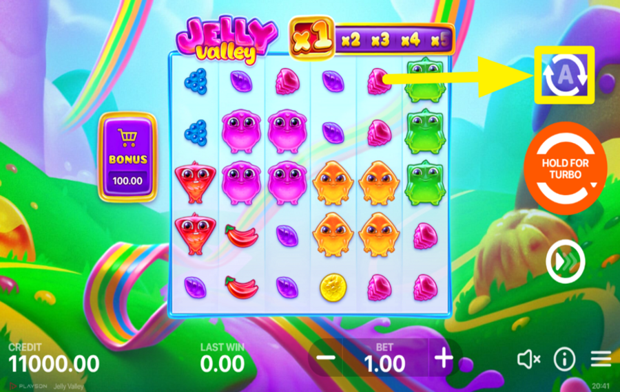Jelly Valley CHOOSE AUTOMATIC SPINS.