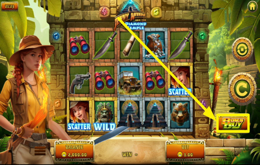 Jenny Nevada and The Diamond Temple ACQUISTA UNA FUNZIONE BONUS.