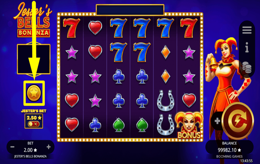 Jesters Bells Bonanza ПЛАТИТЕ ЗА ДОПОЛНИТЕЛЬНЫЕ ВРАЩЕНИЯ.