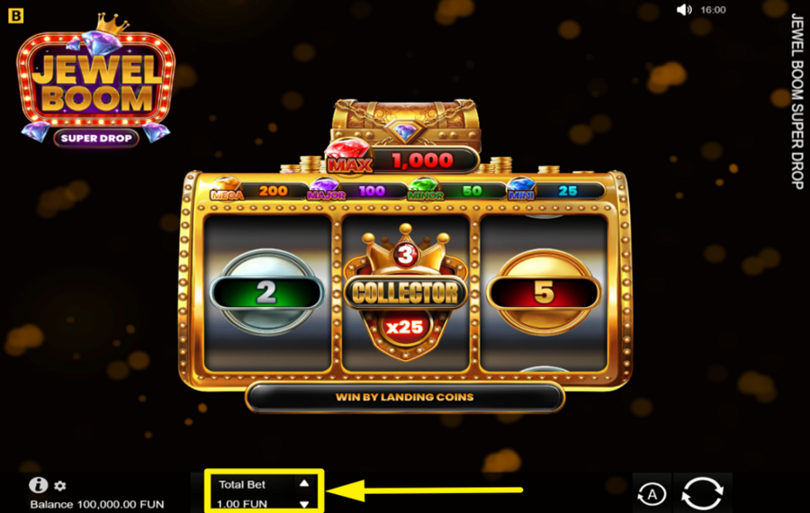 Jewel Boom Super Drop PLACE YOUR BET.