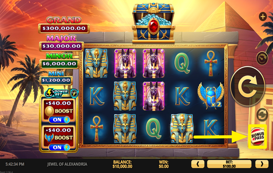 Jewel of Alexandria РАЗБЛОКИРУЙТЕ БОНУСНУЮ ИГРУ.