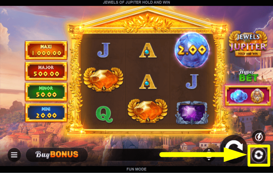 Jewels of Jupiter Hold and Win ПРИМЕНИТЬ АВТОВОСПРОИЗВЕДЕНИЕ.