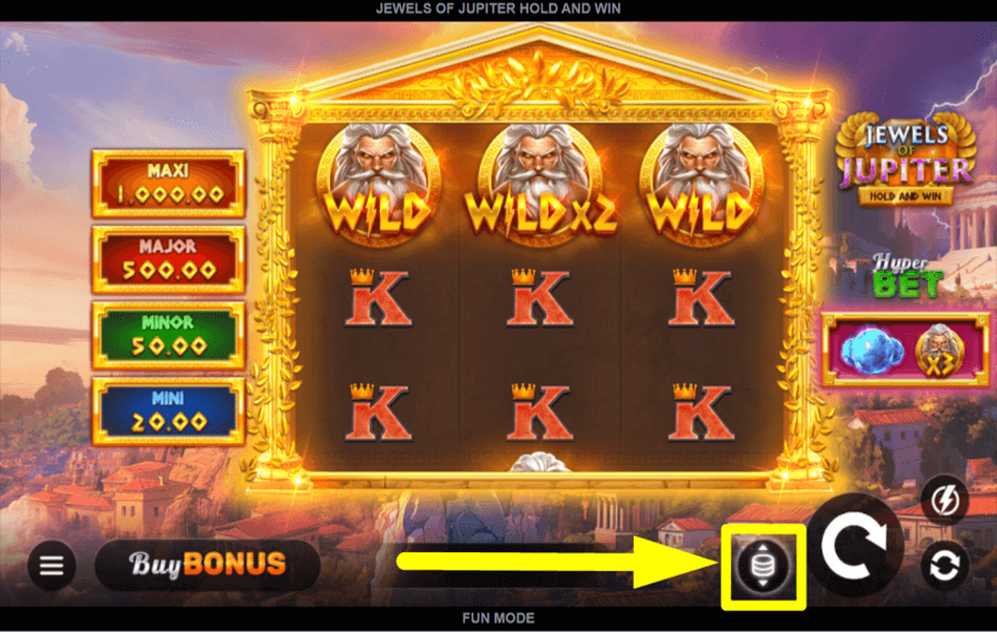 Jewels of Jupiter Hold and Win ОТРЕГУЛИРУЙТЕ СТАВКУ.