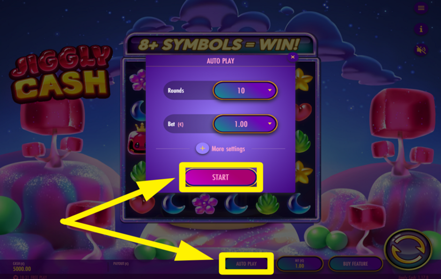 Jiggly Cash ИСПОЛЬЗУЙТЕ АВТОМАТИЗИРОВАННЫЕ ВРАЩЕНИЯ.