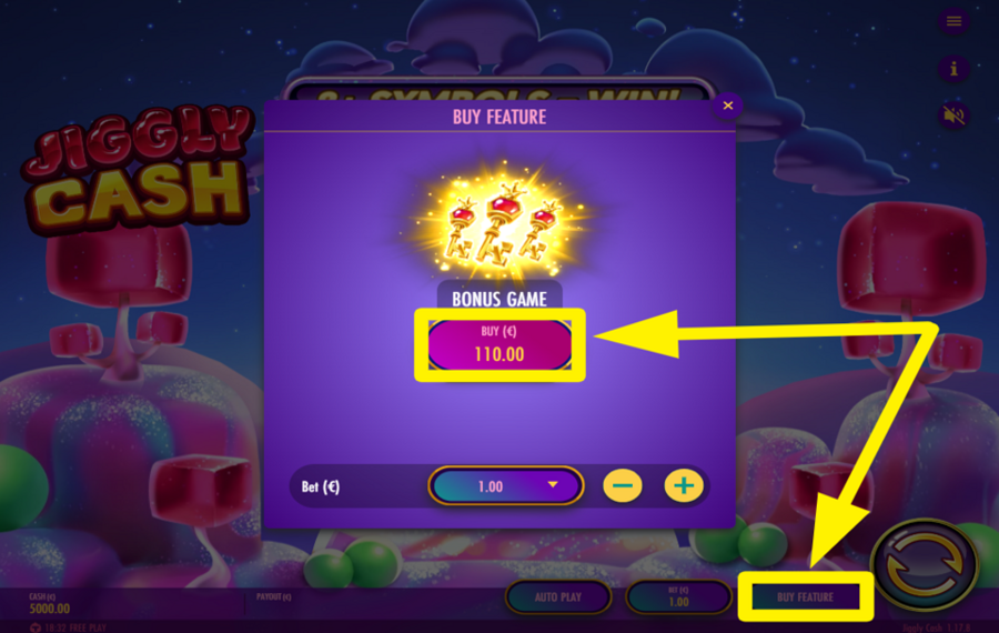 Jiggly Cash КУПИТЬ БОНУСНУЮ ИГРУ.