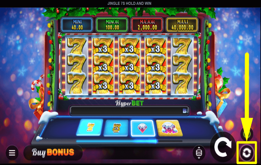 Jingle 7s Hold and Win PROCEED AUTOMATICALLY.