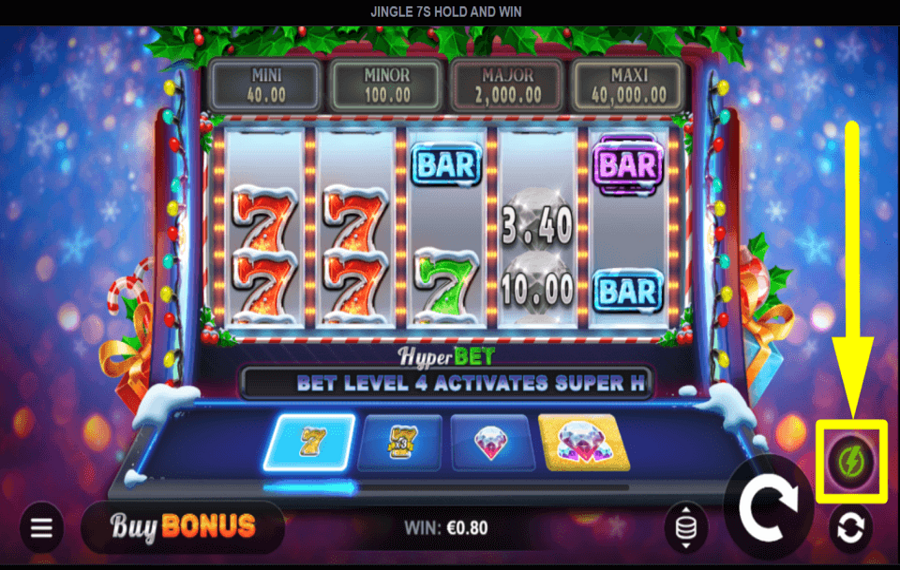 Jingle 7s Hold and Win PICK UP YOUR PACE.