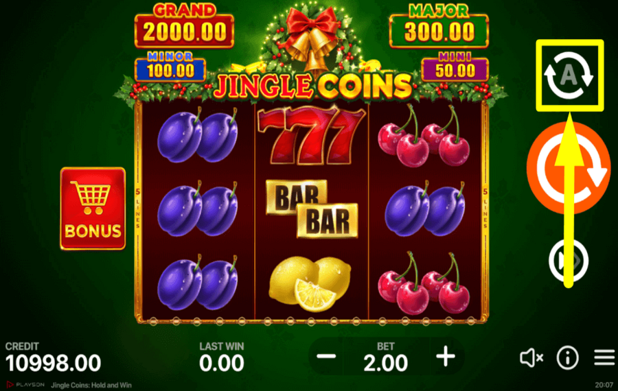Jingle Coins Hold and Win SPIN AUTOMATICALLY.