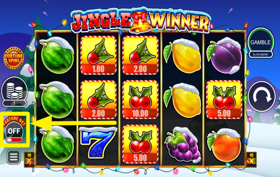 Jingle Winner Schalten Sie die Glückswette ein.