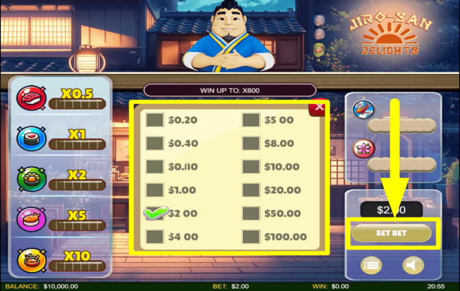 Jiro San Delights DETERMINE THE WAGER.