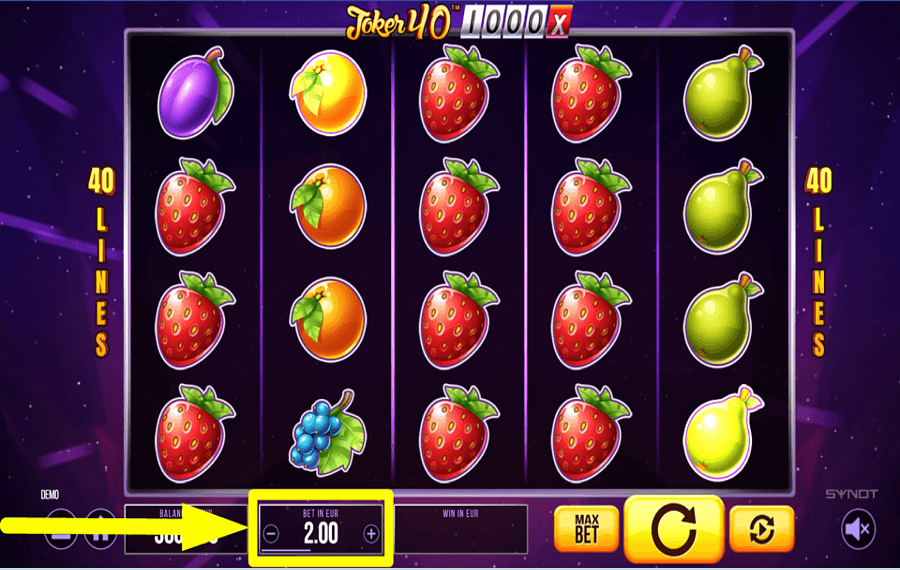 Joker 40 1000 CONTROLLA LA POSTA IN GIOCO.
