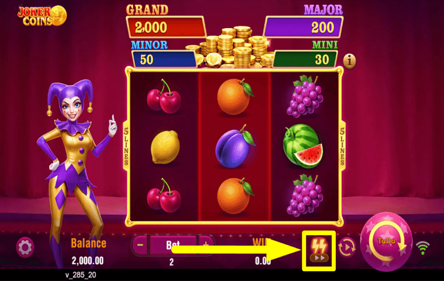 Joker Coins Hit The Cash CHANGER LA VITESSE D'ESSORAGE.