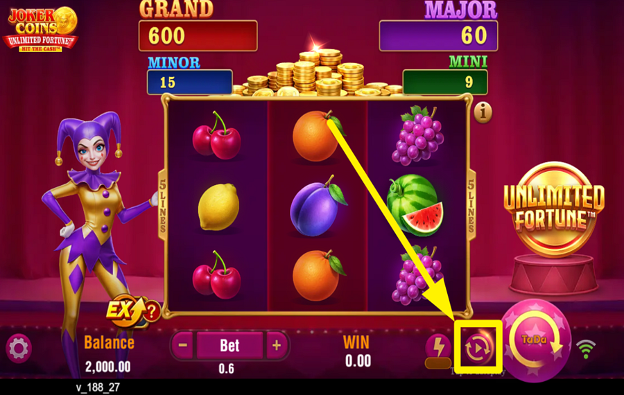 Joker Coins Unlimited Fortune UTILIZE GIROS AUTOMÁTICOS.