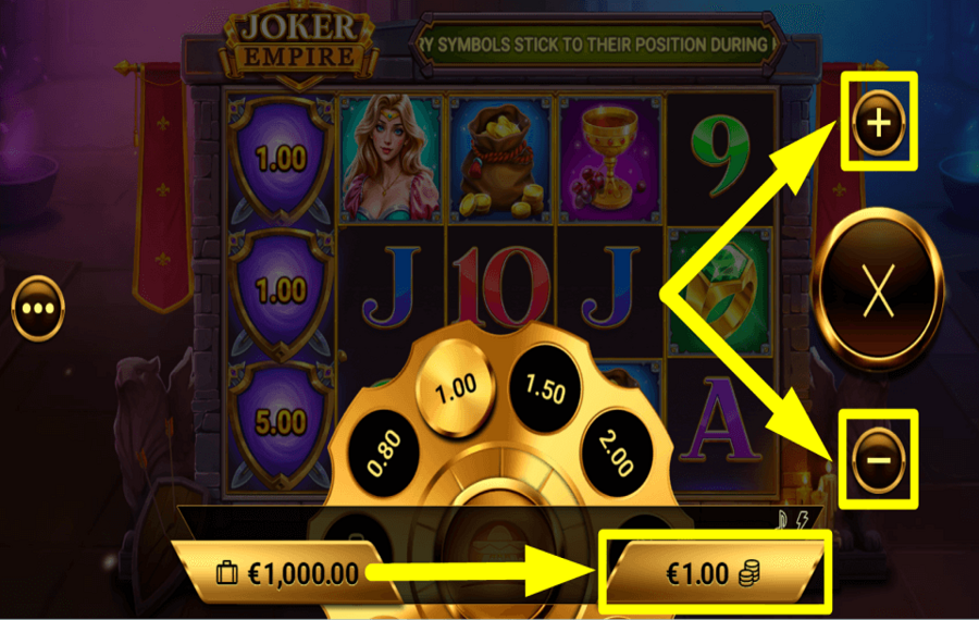 Joker Empire ASSIGN A BET AMOUNT.