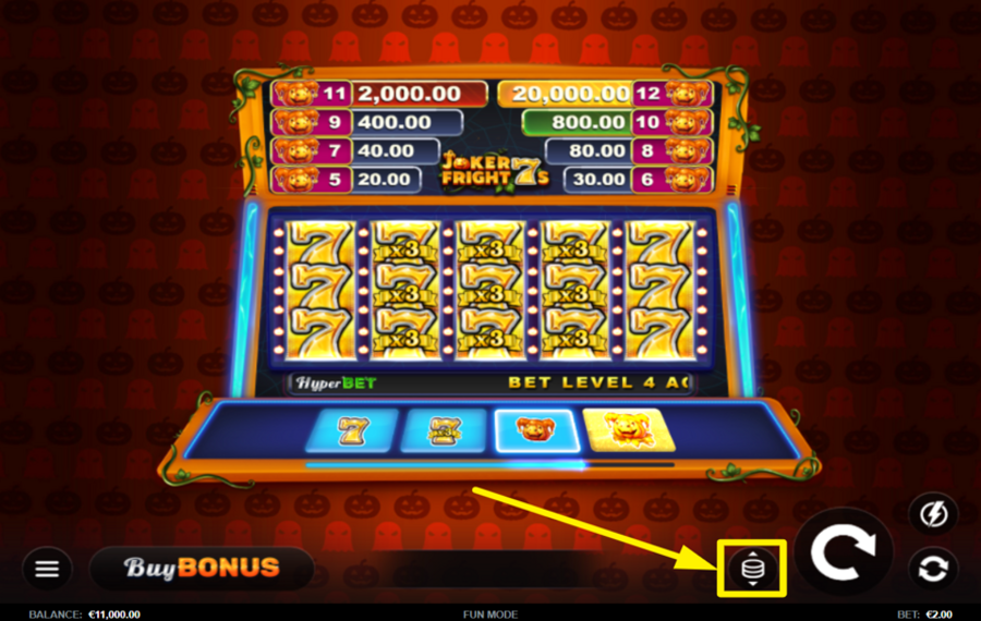 Joker Fright 7s SELECCIONA TU APUESTA.