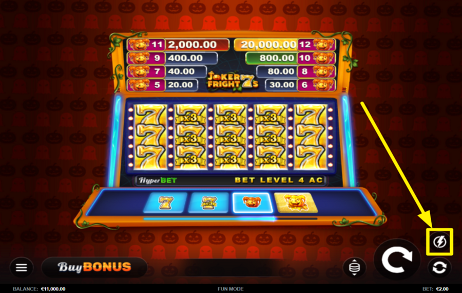 Joker Fright 7s ACELERA LOS GIROS.