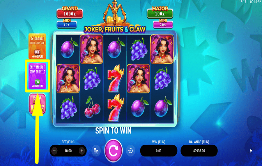 Joker Fruits and Claw HOHE EINSÄTZE GENEHMIGEN.