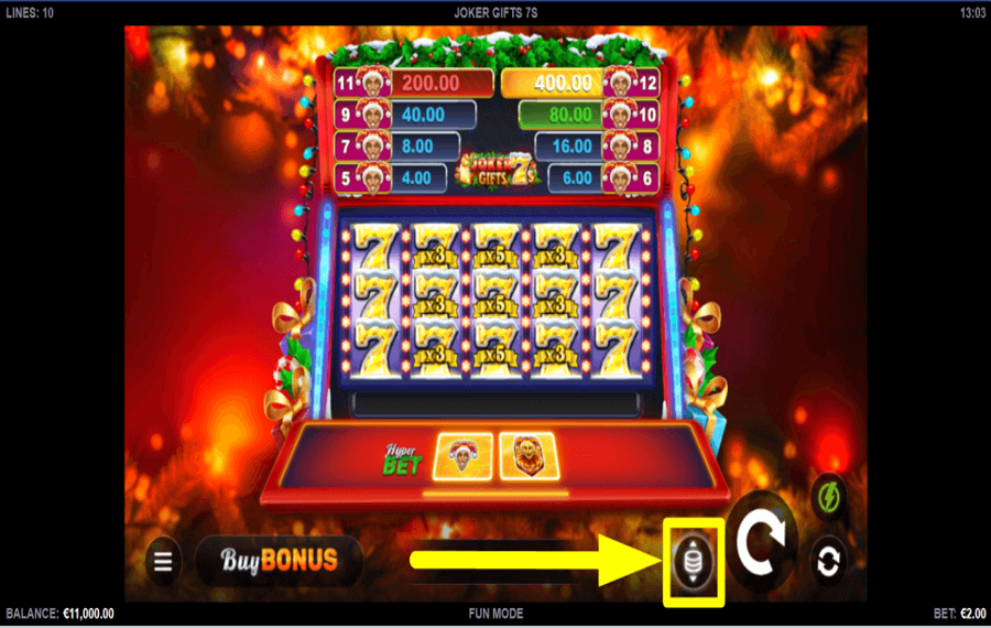 Joker Gifts 7s ADJUST YOUR WAGER.