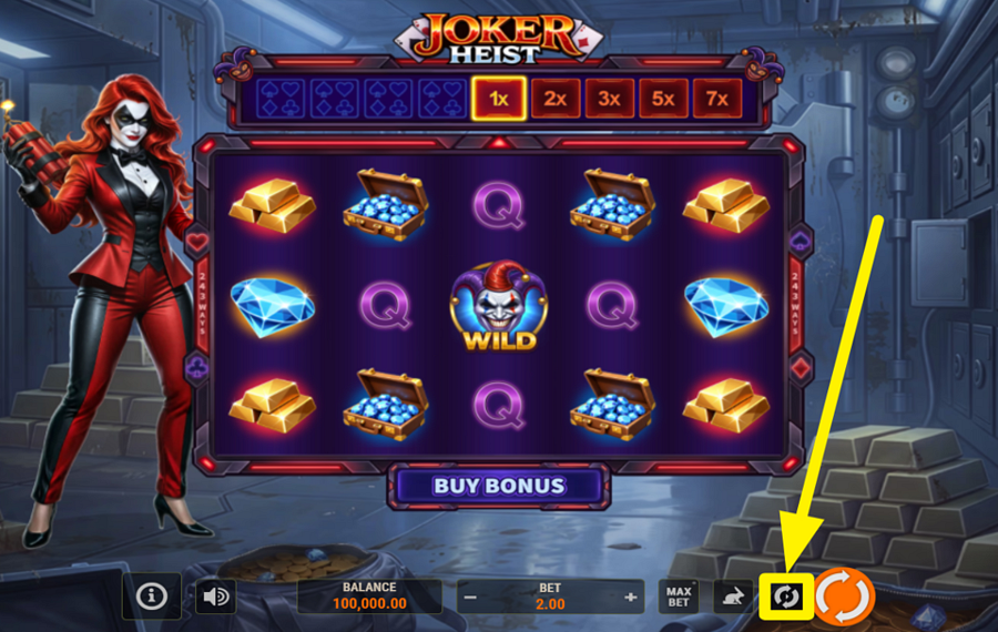 Joker Heist DÉMARRER LA ROTATION AUTOMATIQUE.