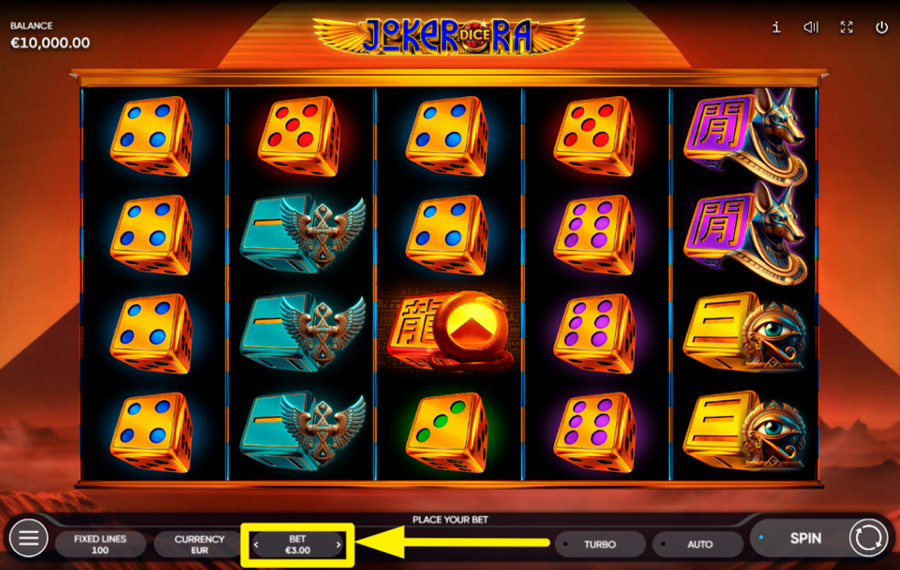 Joker Ra Dice GEBEN SIE IHREN EINSATZ AN.