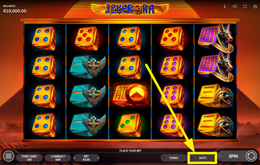 Joker Ra Dice AUTOMATISCHE SPINS VERWENDEN.