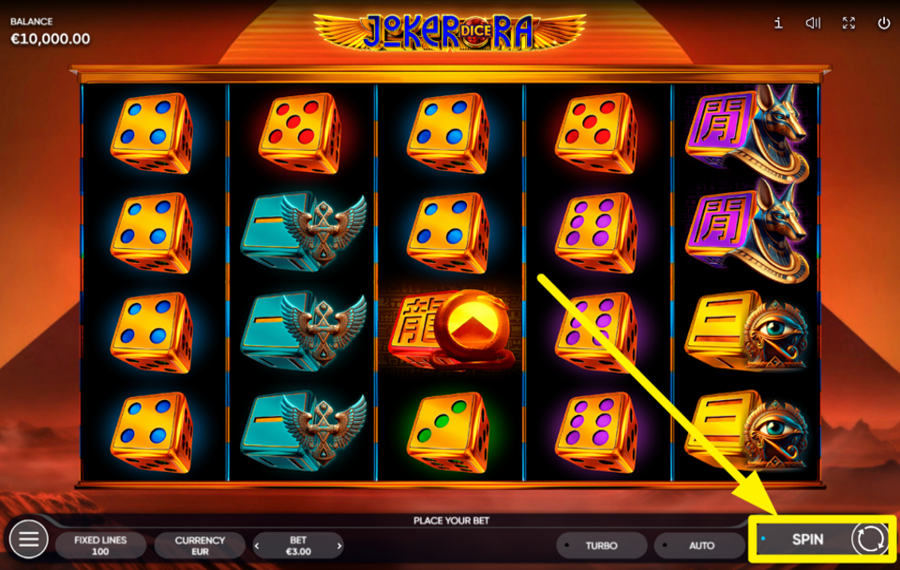 Joker Ra Dice DREHT DIE ROLLEN.