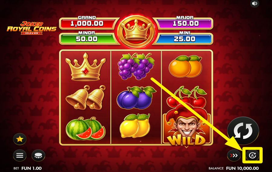 Joker Royal Coins Hold and Win ВКЛЮЧИТЬ АВТОМАТИЧЕСКОЕ ВОСПРОИЗВЕДЕНИЕ.