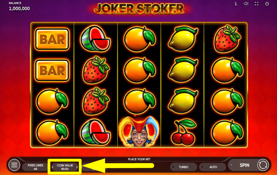 Joker Stoker CHANGER LA VALEUR DE LA PIÈCE.