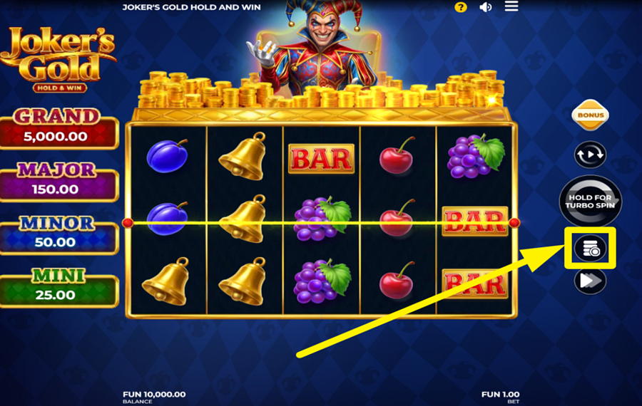 Jokers Gold SET A BET AMOUNT.