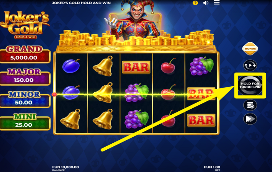 Jokers Gold SPIN THE REELS.