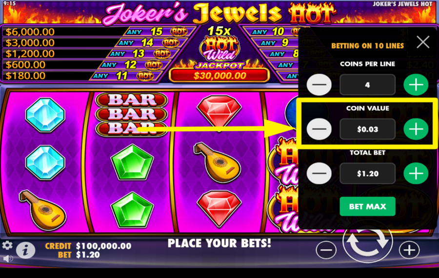 Jokers Jewels Hot ASIGNAR UN VALOR A UNA MONEDA.