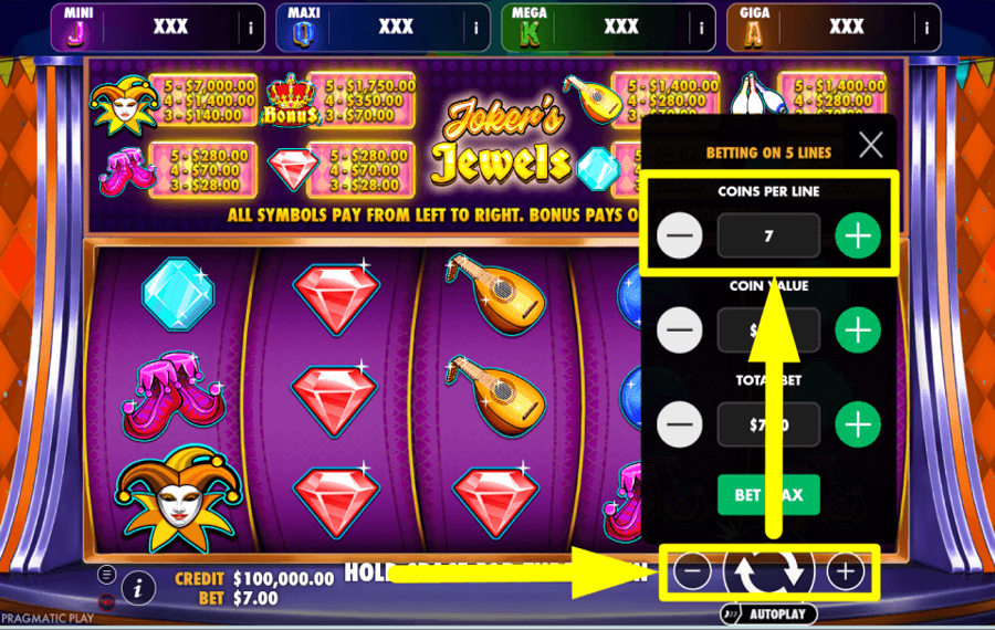 Jokers Jewels Oranje Jackpot PLACE YOUR COINS.