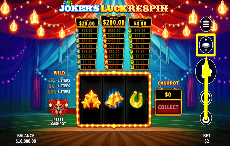 Jokers Luck Respin SELECT YOUR WAGER.