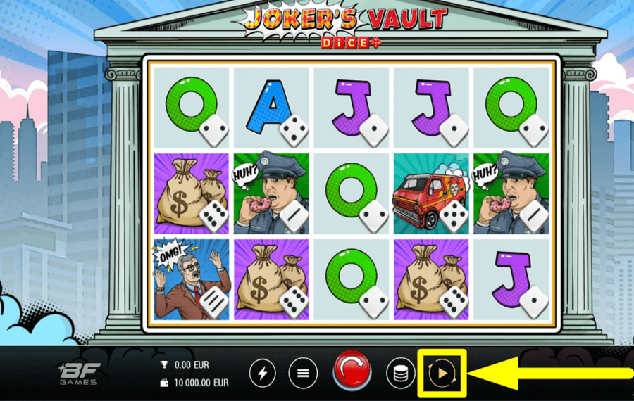 Jokers Vault Dice ENABLE AUTOPLAY.