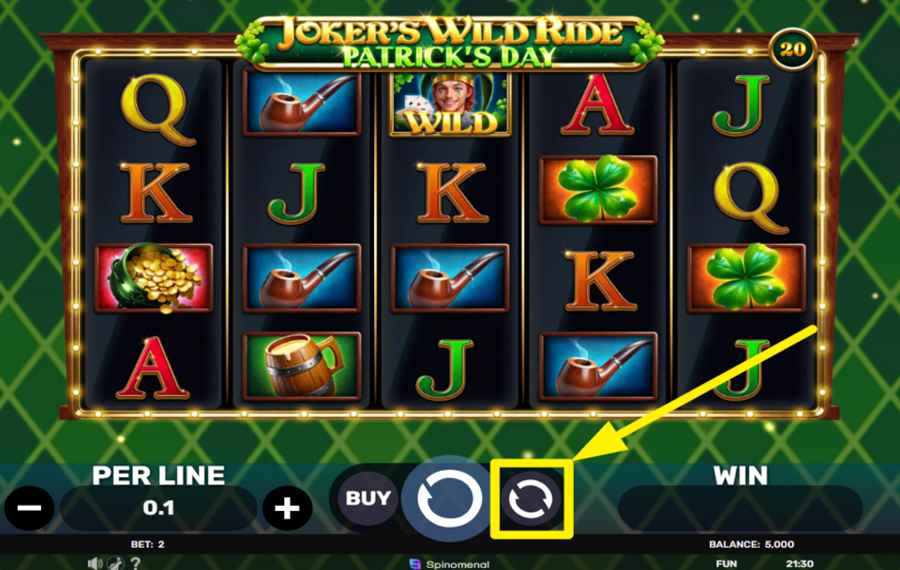 Jokers Wild Ride Patricks Day LANCEZ DES TOURS AUTOMATIQUES.