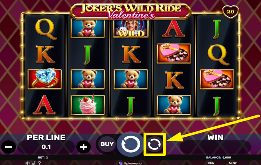 Jokers Wild Ride Valentines UTILISEZ L'ESSORAGE AUTOMATIQUE.