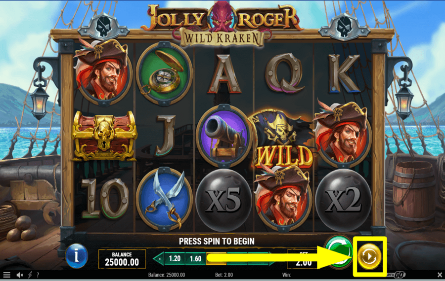 Jolly Roger Wild Kraken SCEGLI I GIRI AUTOMATICI.