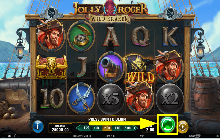 Jolly Roger Wild Kraken INIZIA IL GIOCO.