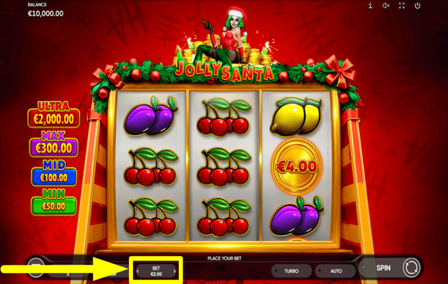 Jolly Santa SELECT YOUR BET.